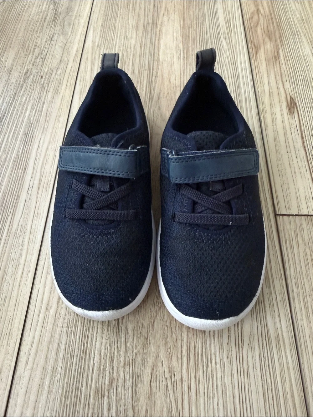 Clarks Kids Navy Athletic Sneakers with Hook-and-Loop Strap